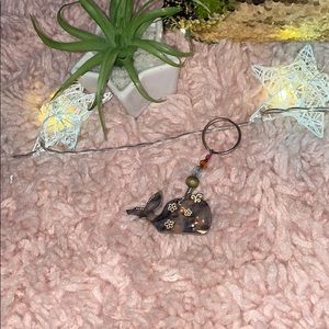 Whale go with the flow key chain